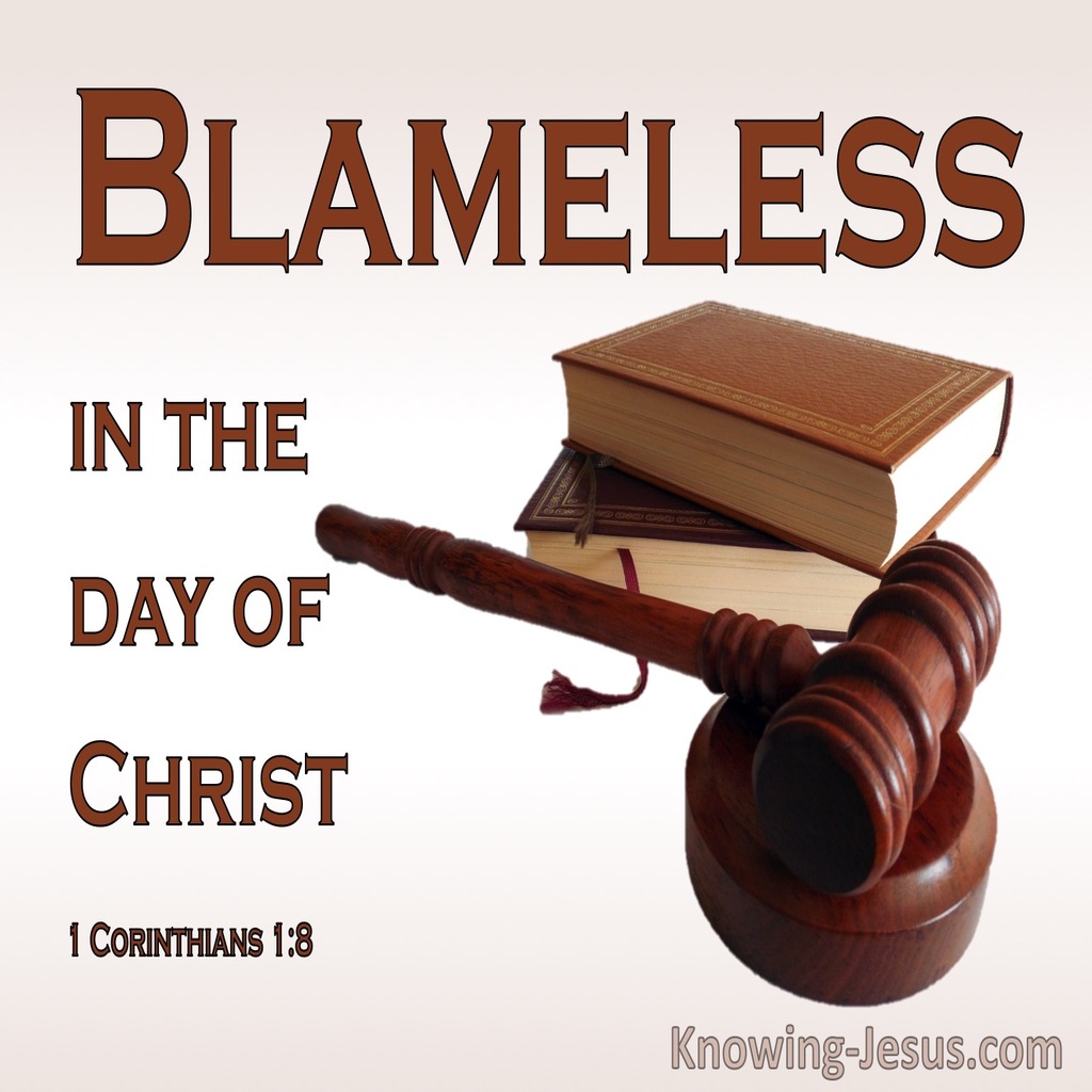 1 Corinthians 1:8 Blameless In The Day Of Christ 1:8 (white)